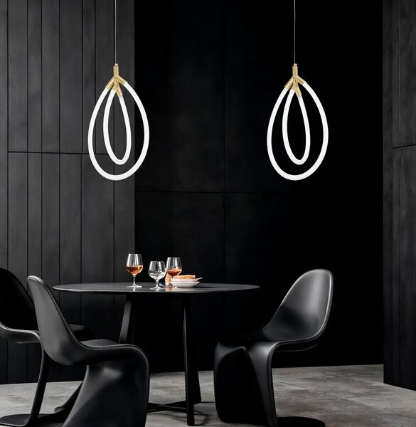 Toolight Toolight, LED závěsné osvětlení, 43W, G017-CP, zlatá-bílá, OSW-06365