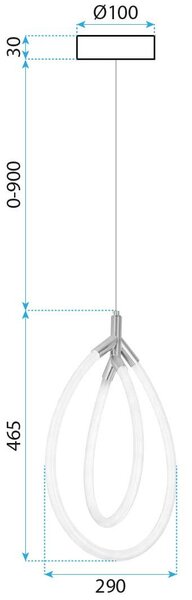 Toolight Toolight, LED závěsné osvětlení, 43W, G017-CP, zlatá-bílá, OSW-06365