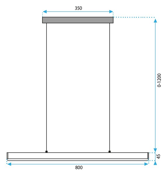 Toolight Toolight, LED závěsné svítidlo 80cm, 15W, APP1447-CP, černá matná, OSW-02391