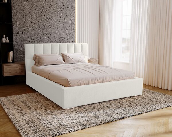 Manželská čalouněná postel 200x200 EMPORIA - bílá