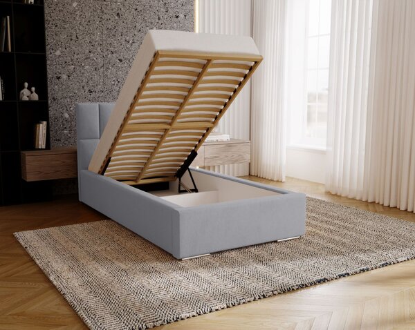 Jednolůžková čalouněná postel 100x200 EMPORIA - ocelová šedá