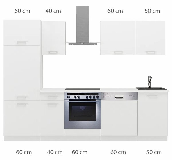 Kuchyňská linka 270/270 cm ZAIRA - matera / bílá
