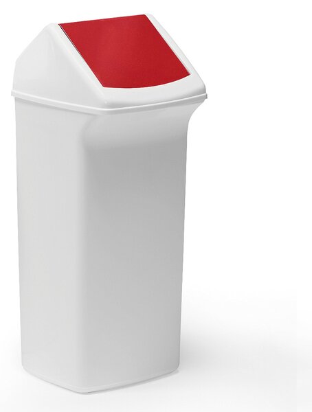 AJ Produkty Odpadkový koš ALFRED, 40 l, bílý, červené víko