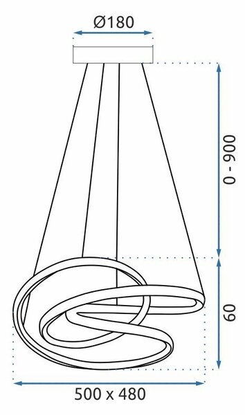 Toolight Toolight, LED stropní svítidlo 50cm, 32W + dálkové ovládání, G006-CP, černá, OSW-09747