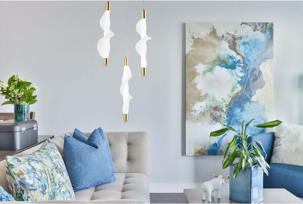 Toolight Moderní designové LED osvětlení G009-3CPR zlaté/bílé
