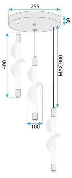 Toolight Toolight, LED stropní svítidlo 27W, 4000K, G009-3CPR, bílá-zlatá lesklá, OSW-06316