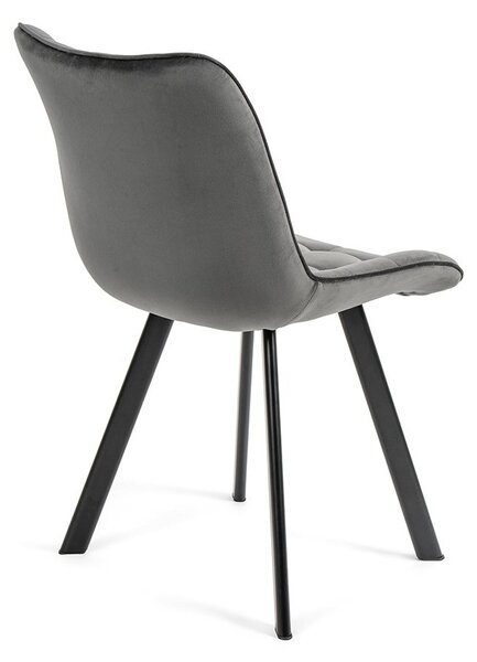Vikio Jídelní set pro 4 osoby 140x90 cm dub, šedá samet VJS114-41S-S