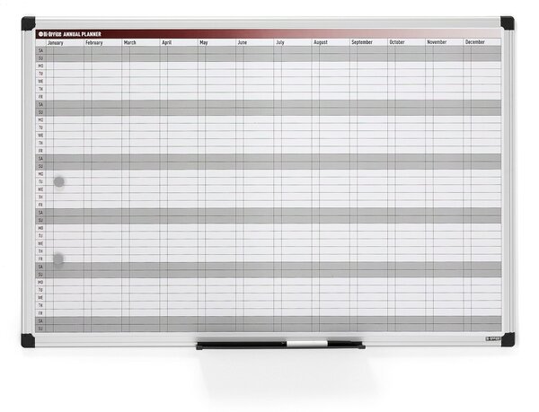 AJ Produkty Magnetická plánovací tabule MABEL, 900x600 mm, roční