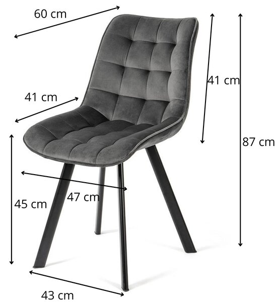 Vikio Jídelní set pro 4 osoby 140x90 cm dub, šedá samet VJS114-41S-S