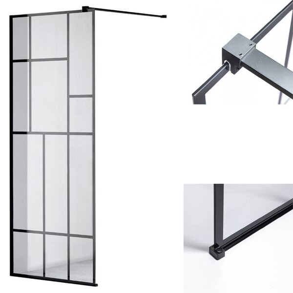BPS-koupelny Sprchová zástěna Walk-in HYD-WI05 100 černá/transparent - bez vaničky
