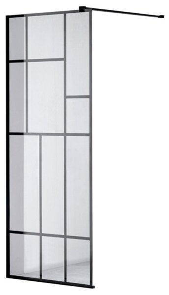 BPS-koupelny Sprchová zástěna Walk-in HYD-WI05 100 černá/transparent - bez vaničky