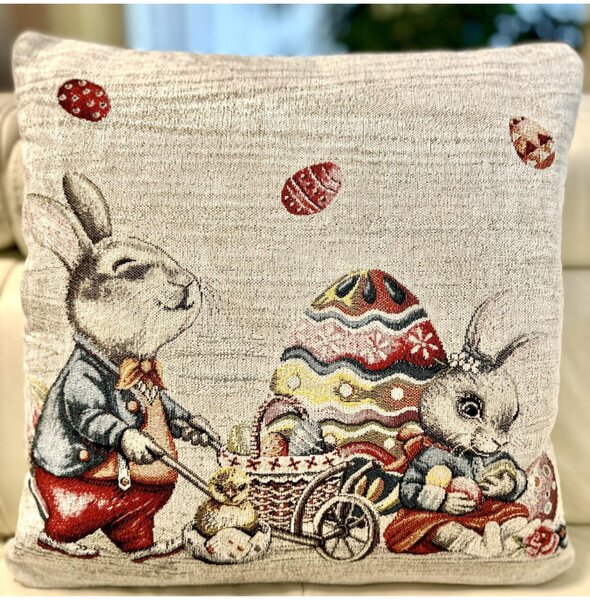 Velikonoční gobelínový povlak na polštář Chenille IT116 Barva Vícebarevná Rozměry 42x42 cm