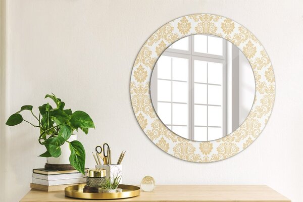 Kulaté dekorační zrcadlo na zeď Baroque Damask