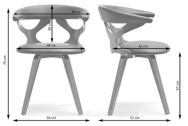 Designová židle ANELIS - béžová / ořech