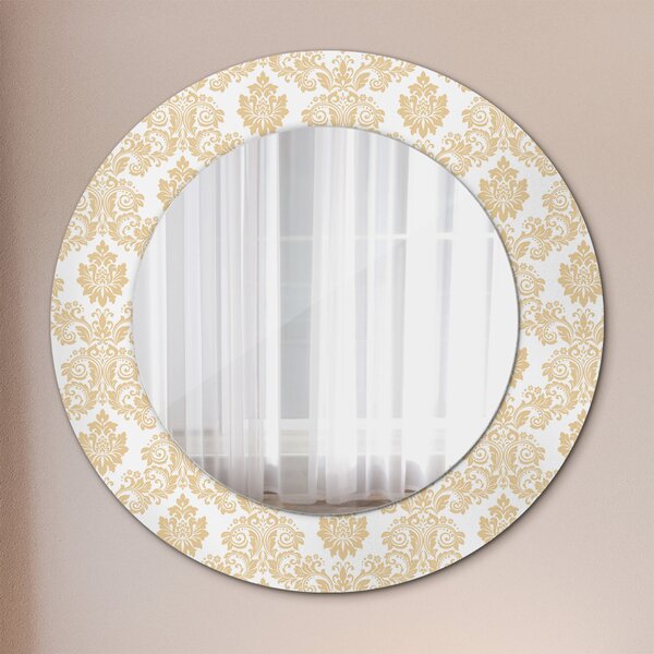 Kulaté dekorační zrcadlo na zeď Baroque Damask