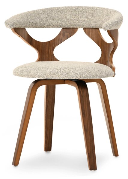 Designová židle ANELIS - béžová / ořech
