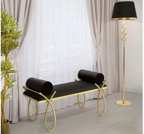 Designová lavice Nancilea 112,5 cm černá