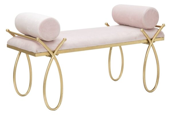 Designová lavice Nancilea 112,5 cm růžová