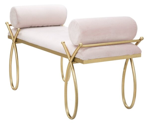 Designová lavice Nancilea 112,5 cm růžová