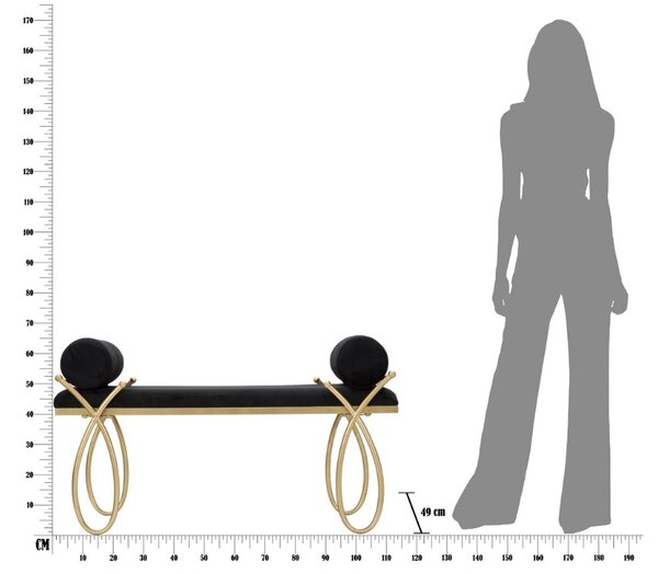 Designová lavice Nancilea 112,5 cm černá