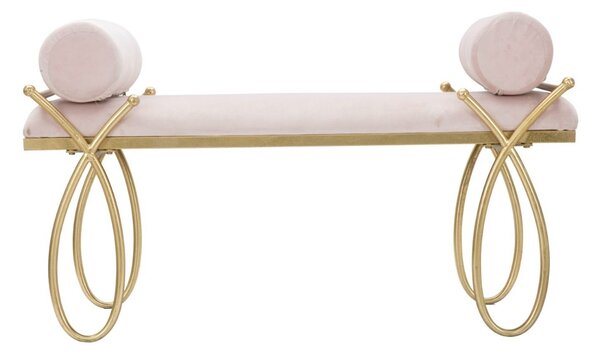 Designová lavice Nancilea 112,5 cm růžová