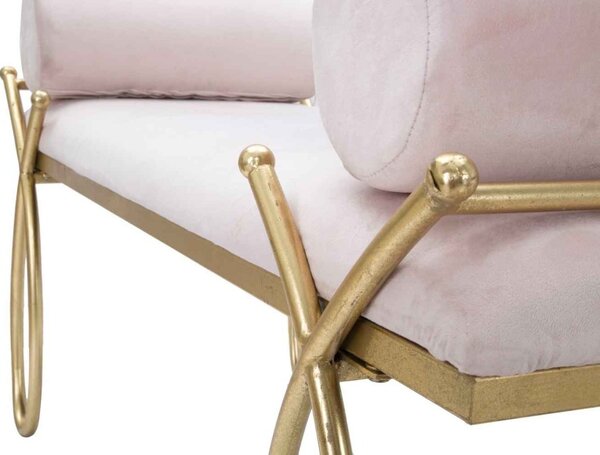 Designová lavice Nancilea 112,5 cm růžová