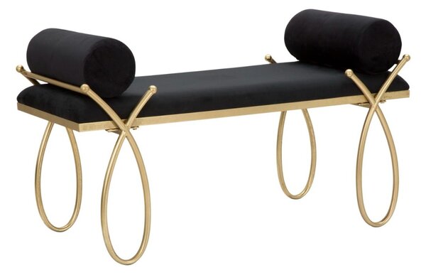 Designová lavice Nancilea 112,5 cm černá