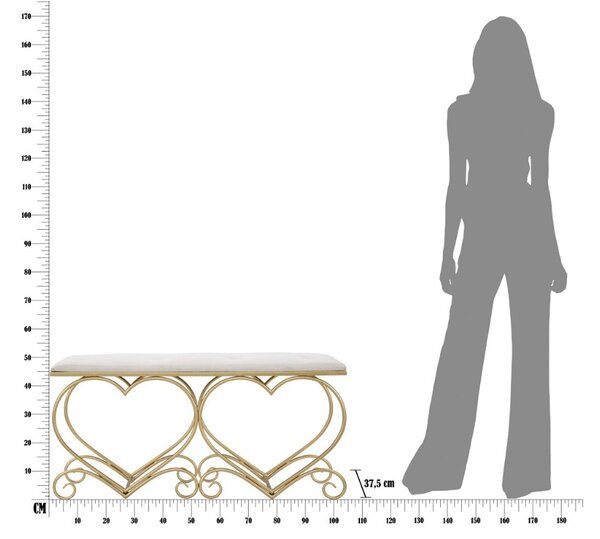 Designová lavice Efthymia 105 cm krémová