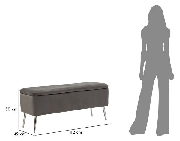 Designová lavice Caerwyn 112 cm šedá