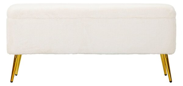 Designová lavice Caerwyn 112 cm bílá