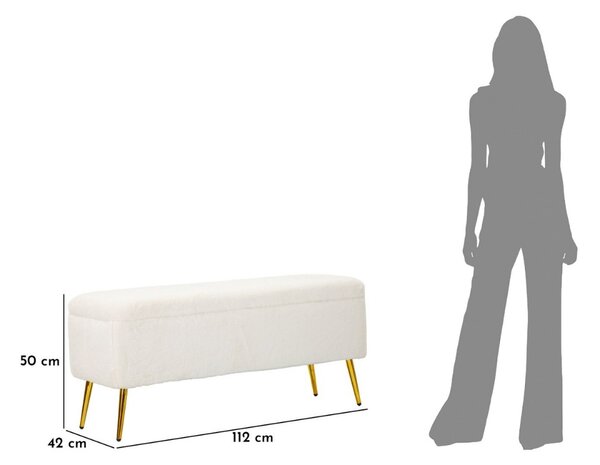 Designová lavice Caerwyn 112 cm bílá