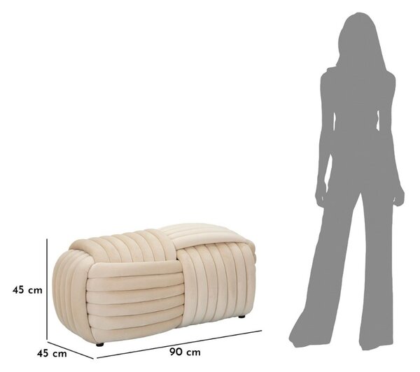 Designová lavice Nakeisha 90 cm krémová