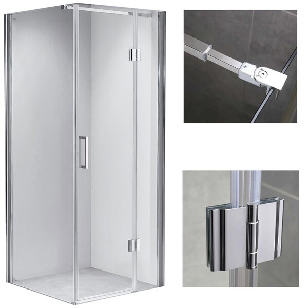 BPS-koupelny Čtvercový sprchový kout HYD-SK1390B 90x90 chrom/transparent - bez vaničky