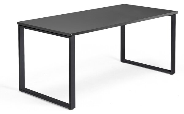 AJ Produkty Psací stůl QBUS, O-podnož, 1600x800 mm, černý rám, černá