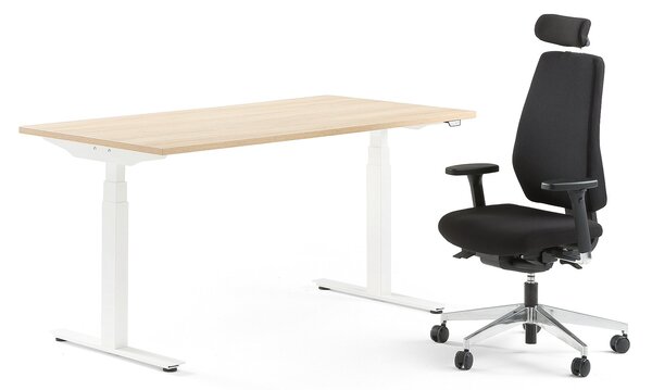 AJ Produkty Kancelářská sestava MODULUS + WATFORD, výškově nastavitelný stůl + kancelářská židle