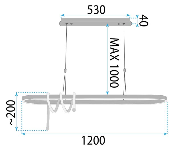 Toolight Toolight, LED stropní osvětlení 120cm, 32W, 3000K, LHJ040-CP, černá matná, OSW-50018