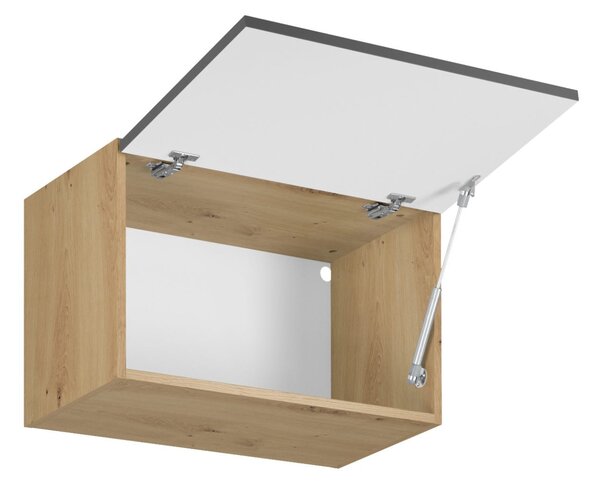 Horní skříňka s výklopnými dvířky VALEN - šířka 60 cm, dub artisan / šedá
