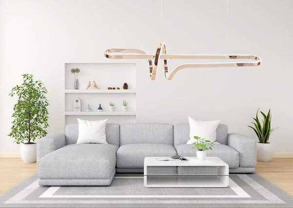 Toolight Toolight, LED stropní osvětlení 98cm, 100W, 4000K, G039-CP, zlatá lesklá, OSW-06306