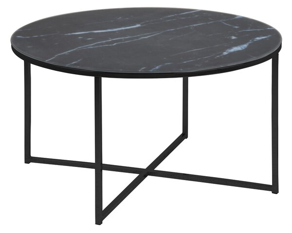 Actona Černý kulatý konferenční stolek Bisoli, 80x80x45 cm