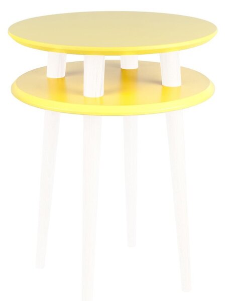 Ragaba Odkládací stolek Iram, 45x45x61 cm, žlutá/bílá