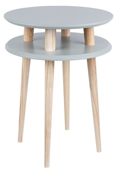 Ragaba Odkládací stolek Iram, 45x45x61 cm, tmavě šedá/přírodní