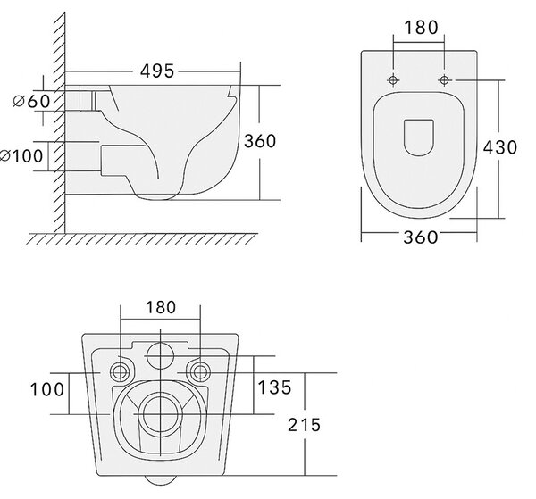 BPS-koupelny Závěsná WC mísa se SoftClose sedátkem HYD-6775, bílá