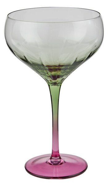 DIVINE Sklenice na koktejly 380 ml - zelená/růžová