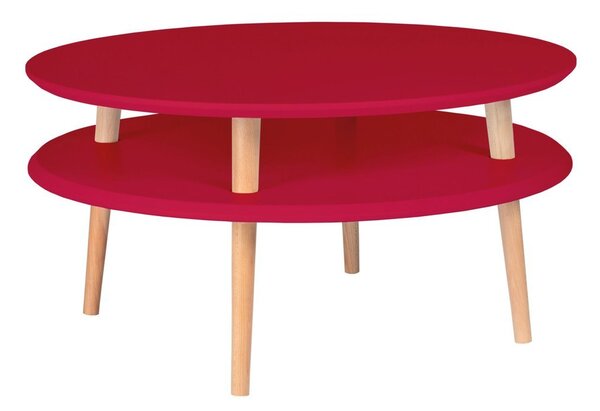 Ragaba Konferenční stolek Iram, 70x70x35 cm, červená/přírodní