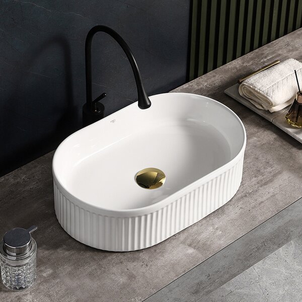 BPS-koupelny Keramické umyvadlo na desku HYD-EX-WH-490 49x31 cm, bílé