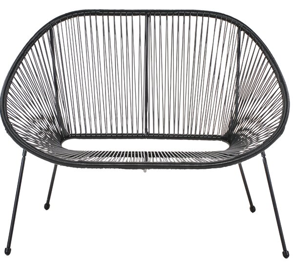 Zahradní lavice ACAPULCO II 113 cm Umělý ratan Černá