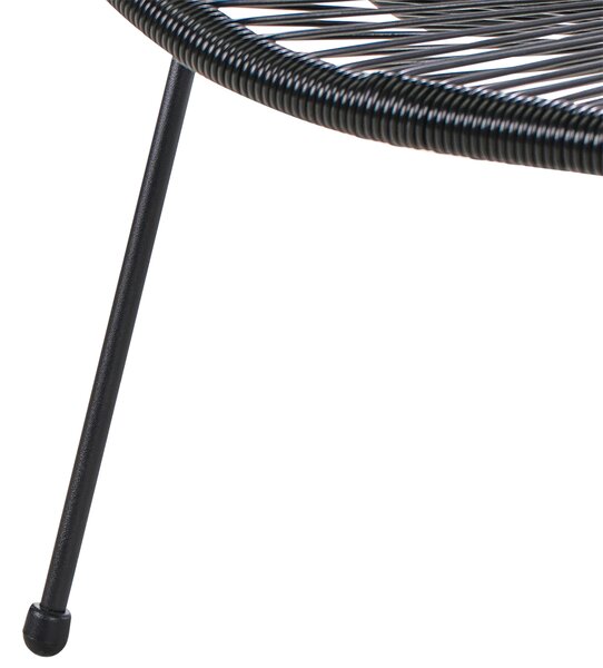 Zahradní lavice ACAPULCO II 113 cm Umělý ratan Černá