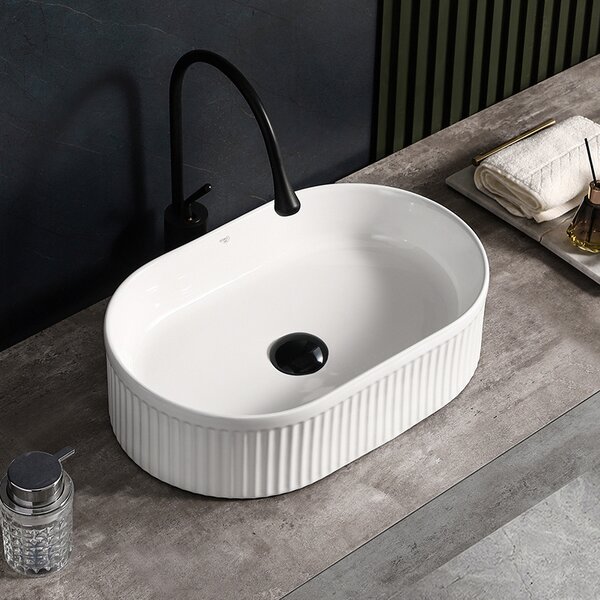 BPS-koupelny Keramické umyvadlo na desku HYD-EX-WH-490 49x31 cm, bílé