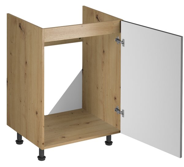 Jednodveřová dřezová skříňka VALEN - šířka 60 cm, dub artisan / šedá