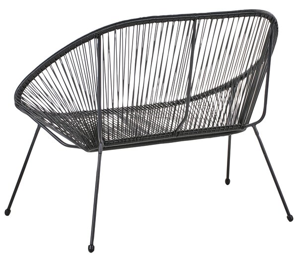 Zahradní lavice ACAPULCO II 113 cm Umělý ratan Černá